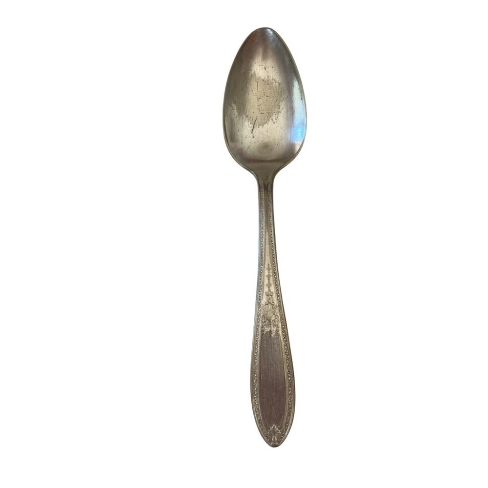 Vintage WM Rogers & Son Silver-Plated Teaspoon With Floral Design 6" Length B92